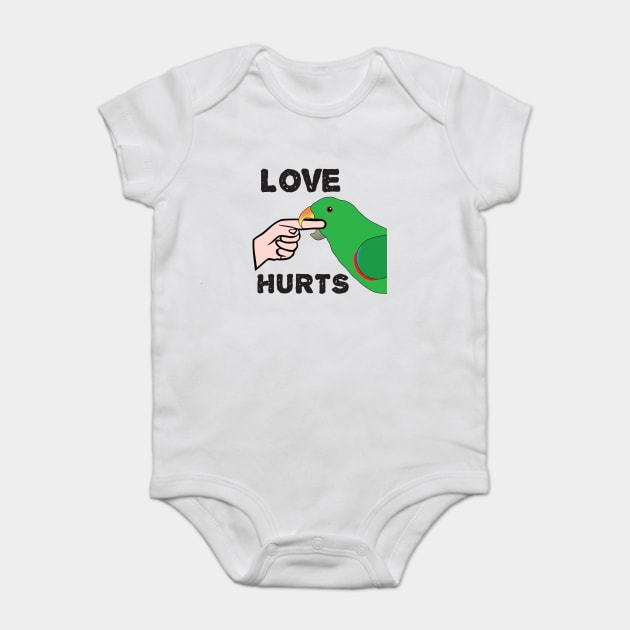 Love Hurts - Eclectus Parrot Male Baby Bodysuit by Einstein Parrot